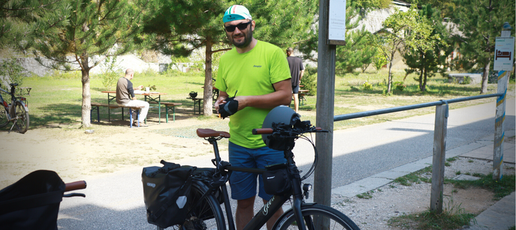 Karl on his e-bike tour to Italy